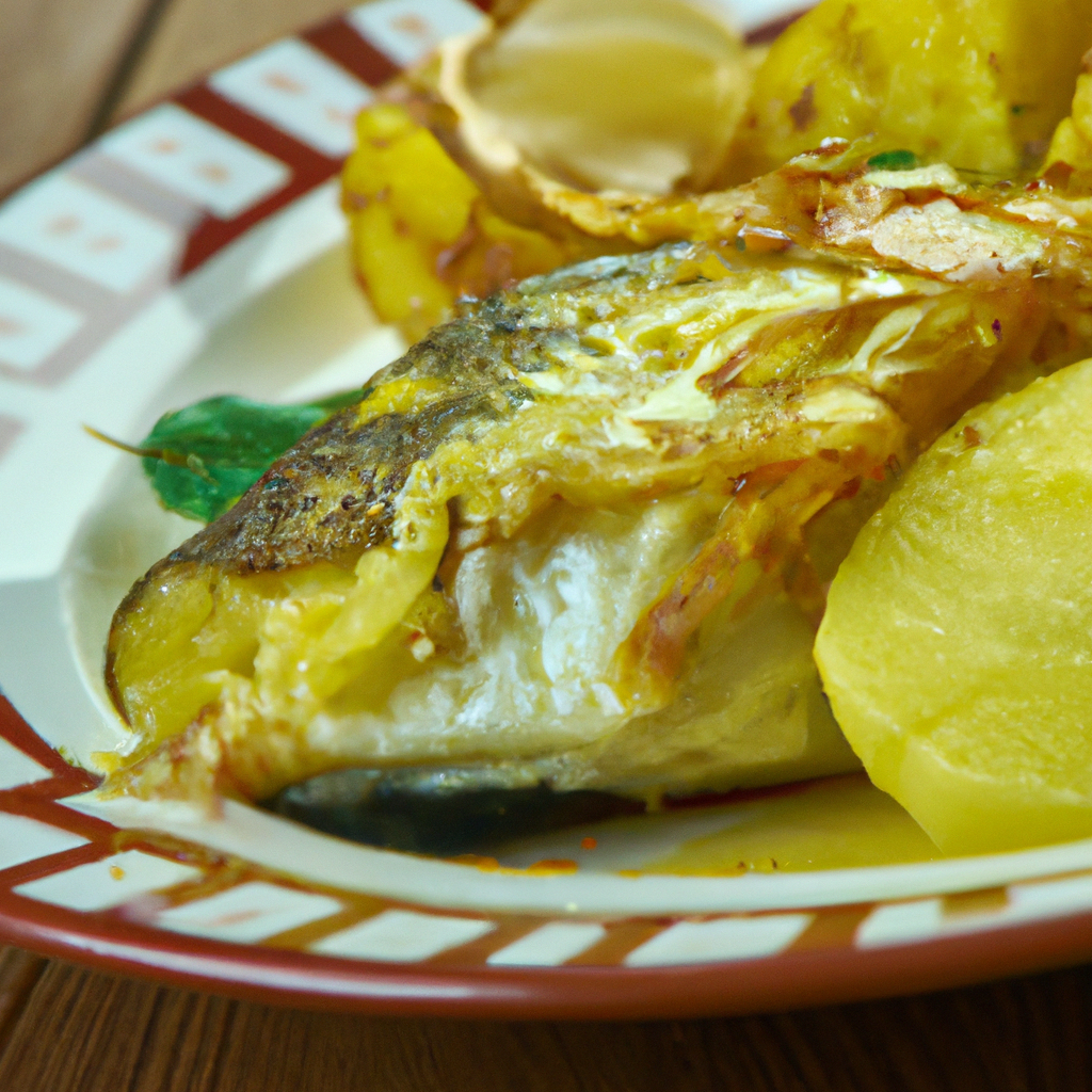 Bacalao a la brasa con patatas doradas