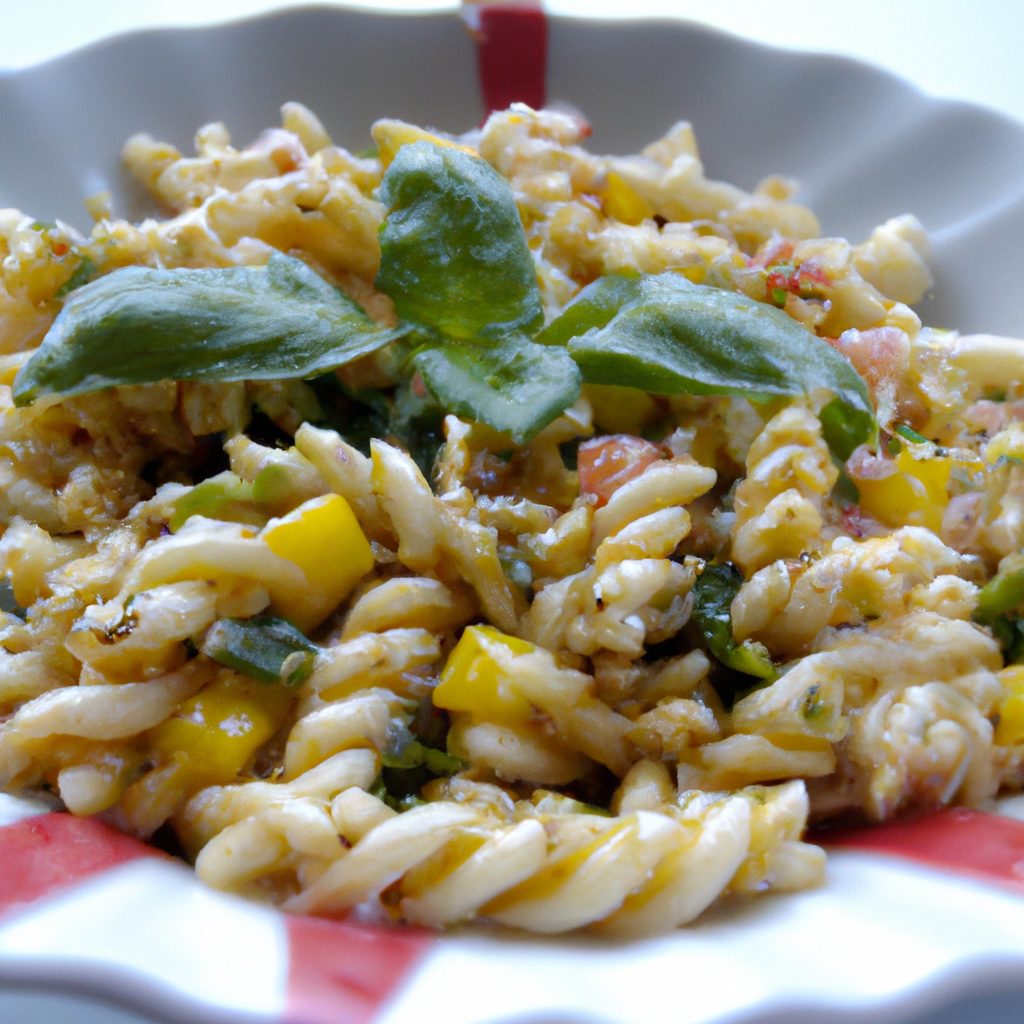 Preparación de la ensalada de pasta