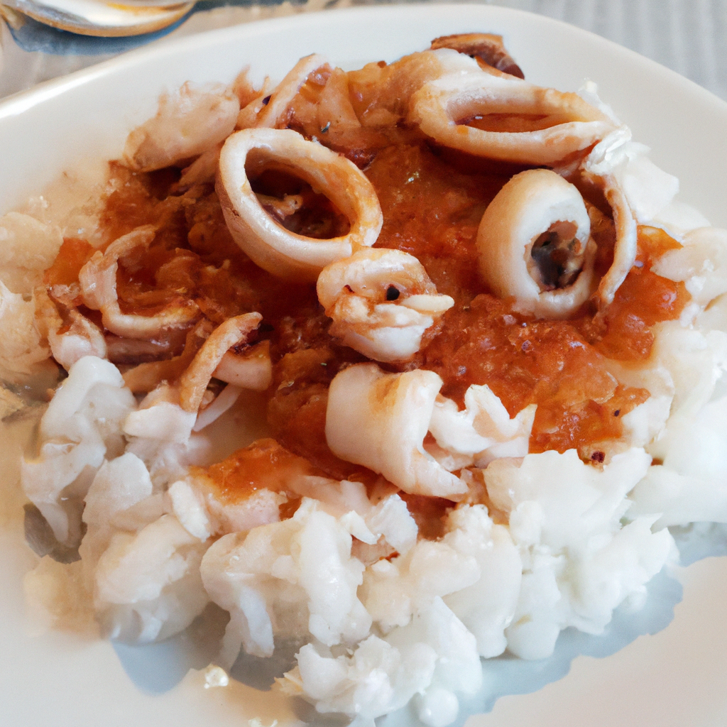 calamares en salsa con arroz