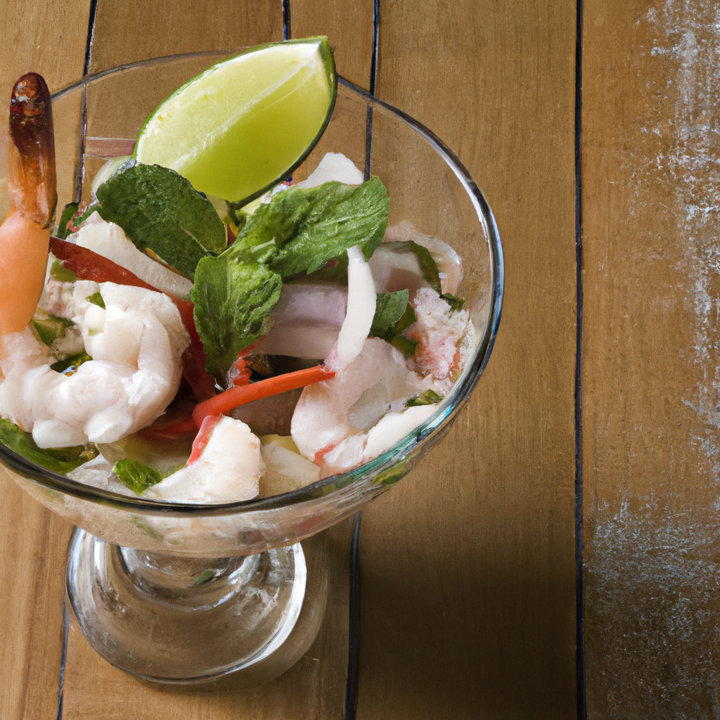 Ceviche, de gambas frescas